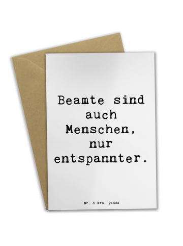 Mr. & Mrs. Panda Beileidskarte Spruch Beamtin Entspannt mit Spruch in Weiß