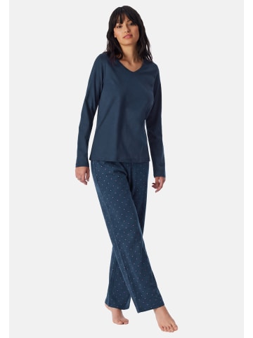 Schiesser Schlafanzug Casual Essentials in Deep blue