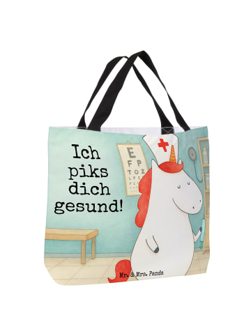 Mr. & Mrs. Panda Shopper Einhorn Krankenschwester Design mit Spruch in Weiß