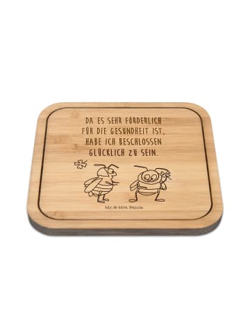 Mr. & Mrs. Panda Glasuntersetzer Hummeln Kleeblatt mit Spruch in Transparent