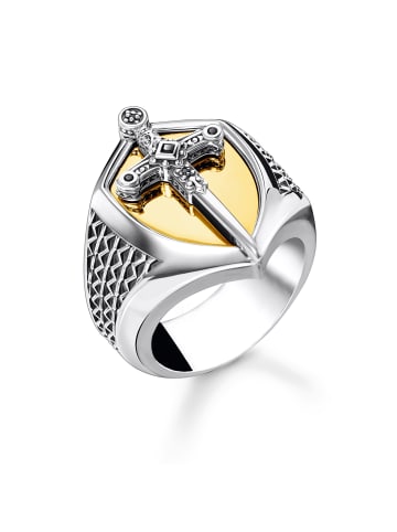 Thomas Sabo Ring Schwert Gold in schwarz, gelbgoldfarben, silberfarben