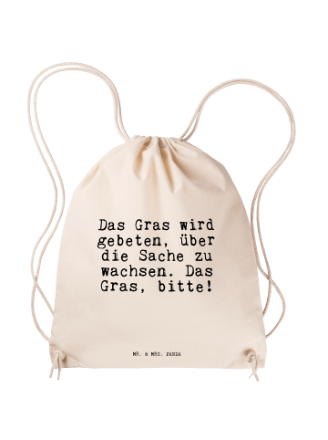 Mr. & Mrs. Panda Jutebeutel Das Gras wird gebeten,... mit Spruch in Creme