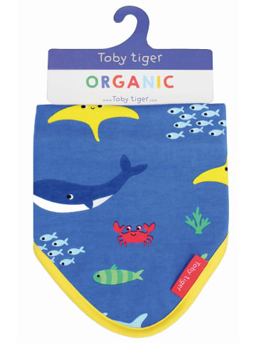 Toby Tiger Dreiekstuch mit Meerestiere Print in blau