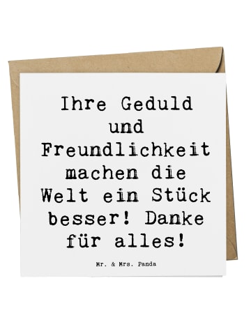 Mr. & Mrs. Panda Grußkarte Spruch Erzieher-Dank mit Spruch in Weiß