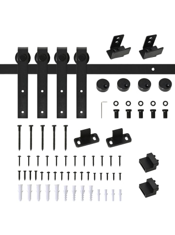 HOMCOM Schiebetor-183B x 0,6T x 18H cm-Schwarz
