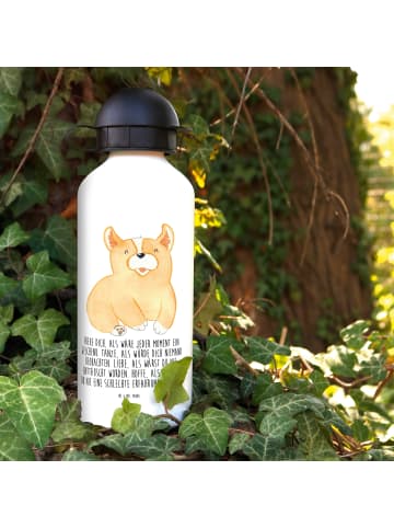 Mr. & Mrs. Panda Kindertrinkflasche Corgie mit Spruch in Weiß