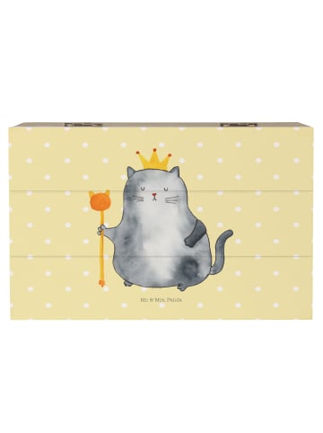 Mr. & Mrs. Panda Box Katze König ohne Spruch in Gelb Pastell