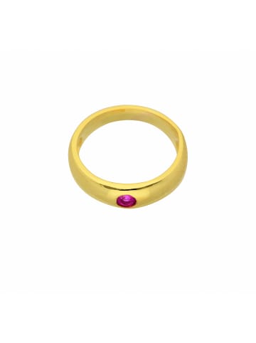 Adeliás Damen 585 Gold Anhänger Taufring mit Rubin Ø 11,2 mm in rot