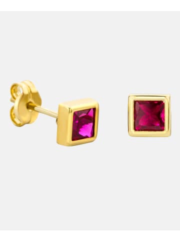 Diamant L'éternel Ohrringe aus 375 Gelbgold mit Rubin