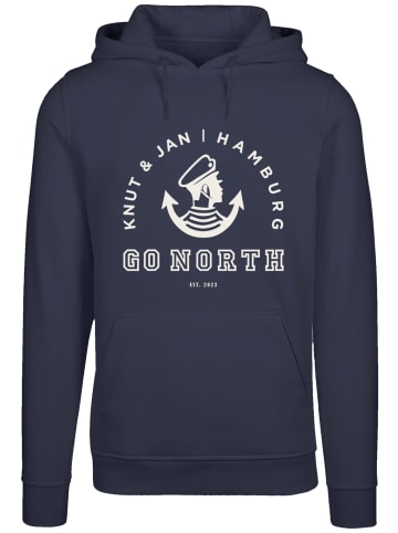 F4NT4STIC Hoodie Go North Logo in marineblau