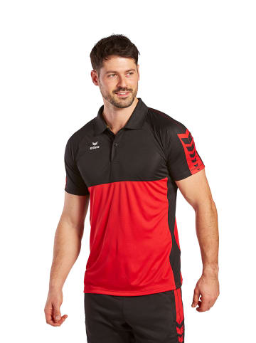 erima Six Wings Poloshirt in rot/schwarz