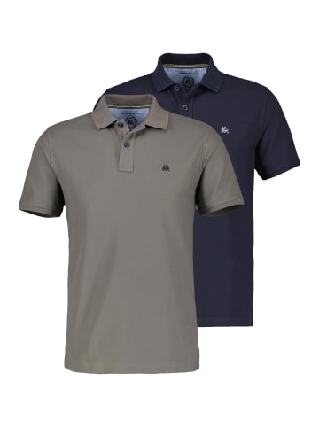 Lerros Poloshirt Basic in grau / dunkelblau