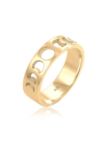 Elli Ring 925 Sterling Silber Astro, Halbmond in Gold