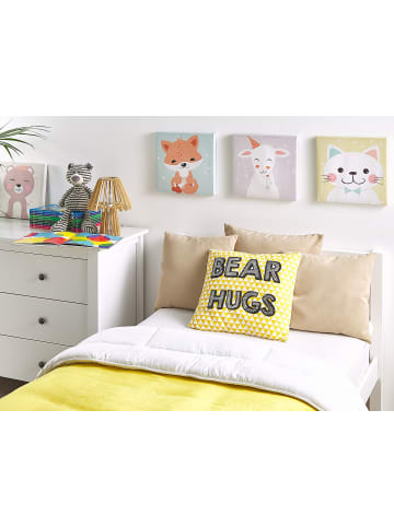 Beliani Dekokissen RADZKOT in Gelb/Weiß/Schwarz - (W) 40 x (H) 12 x (L) 40 cm