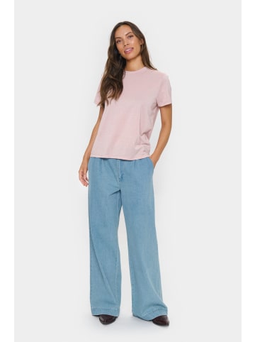 SAINT TROPEZ T-Shirt kurzarm HagaSZ Gerade Passform in Pink Nectar