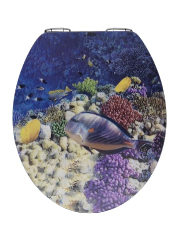 Wenko WC-Sitz FISH, MDF in Mehrfarben, (B) 44,5 x (H) 38 cm
