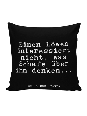 Mr. & Mrs. Panda 40 x 40 Kissen Einen Löwen interessiert nicht,.... in Schwarz