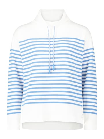 BETTY & CO Casual-Sweatshirt mit Kragen in Weiß/Blau