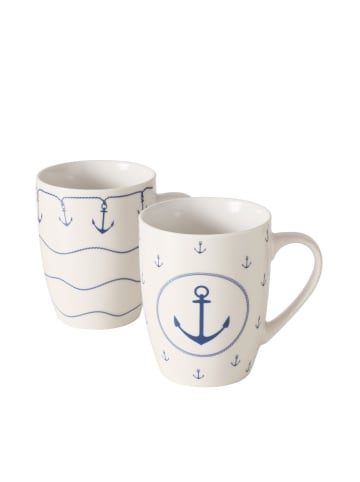 Boltze Becher Büsum mit Anker aus 2er-Set in weiss