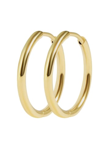 Adeliás Damen Ohrringe – Klappcreole aus Edelstahl in gold