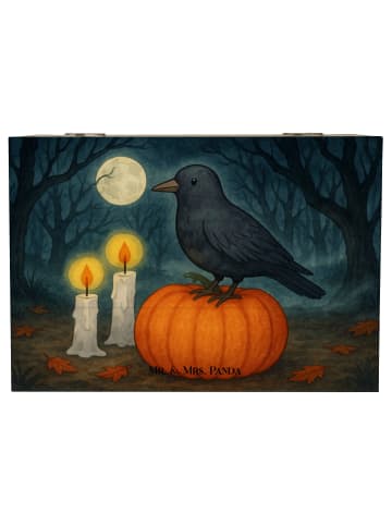 Mr. & Mrs. Panda Kiste Krähe Halloween Design ohne Spruch in Weiß