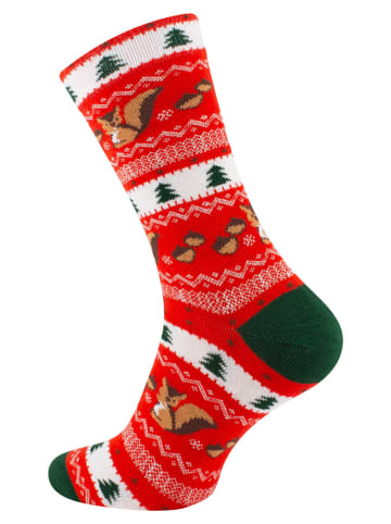 Vincent Creation® Bunte Fun Socken Farbenfrohe Freizeitsocken Damen & Herren in Eichhörnchenrot