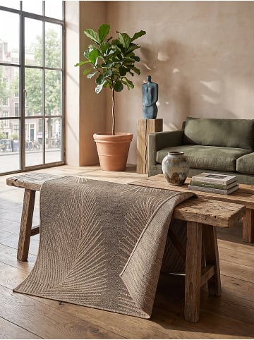 KADIMA DESIGN Teppichläufer Floral flachgewebt pflegeleicht Wohnzimmer Flur in Natur