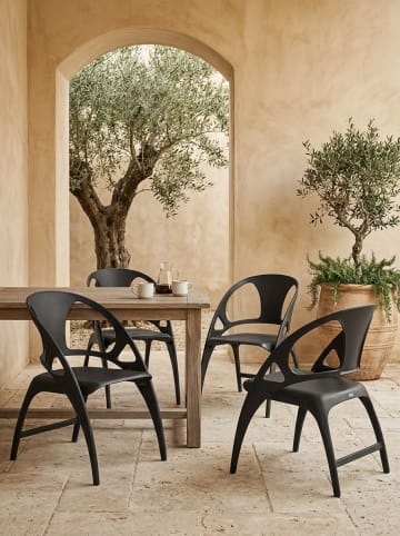 Beliani 4er-Set Gartenstuhl NEMI in Schwarz