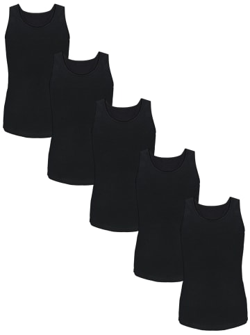 TupTam 5er- Set Unterhemden in schwarz