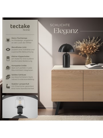tectake Retro-Tischlampe Altea 25 x 37 cm, schwarz