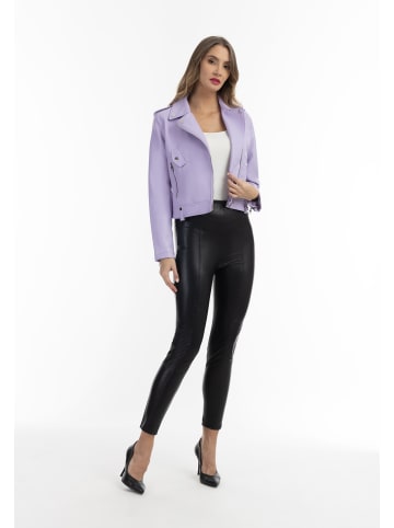 faina Damen Bikerjacke Aus Kunstleder in Flieder