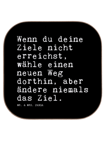 Mr. & Mrs. Panda Tisch-Untersetzer Wenn du deine Ziele... mit Sp... in Schwarz