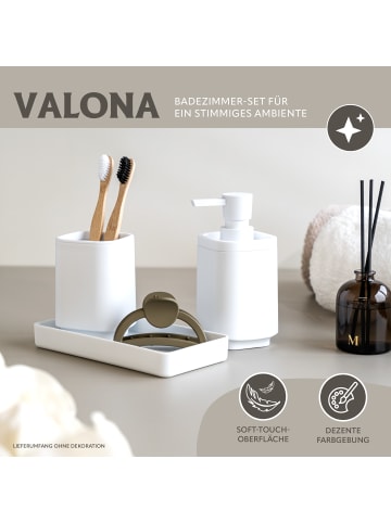 eluno Bad-Accessories Set VALONA 3tlg. ca. 8 x 15,5 cm (Ø/H)