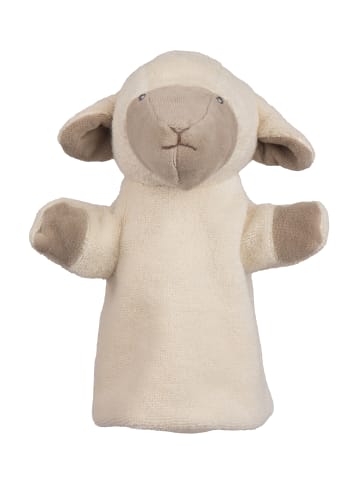 Mababu Handpuppe 25cm Plüschtier: Lamm, Elch, Bär, Hase aus 100% Baumwolle in Lamm