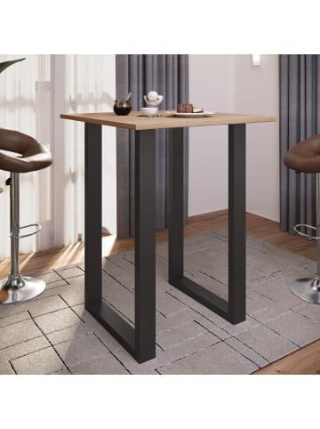 VCM  Holz Bartisch Stehtisch Xona 80x80 in Schwarz / Sonoma-Eiche