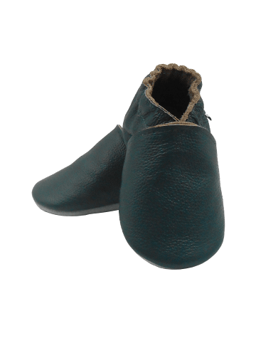 Bemesu Baby-Leder-Laufschuhe, komfortabel mit rutschfester Sohle - Dunkelgrün