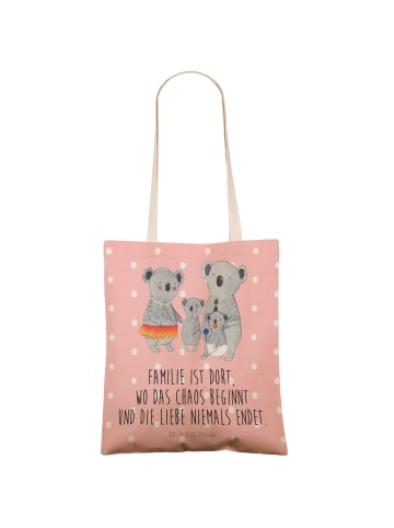 Mr. & Mrs. Panda Tote Bag Koala Familie mit Spruch in Rot Pastell