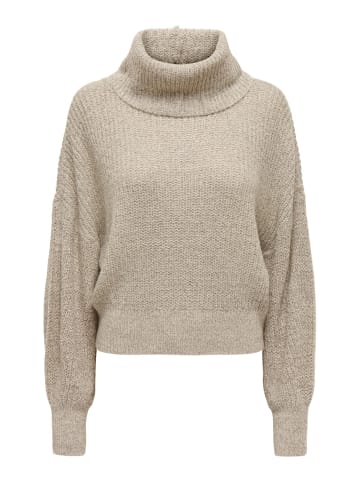 JACQUELINE de YONG Rollkragen Strick Pullover Puffärmel JDYMEGAN in Beige