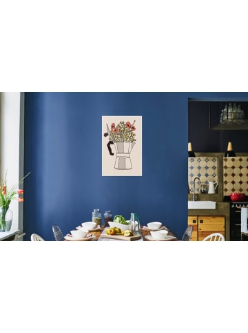 Juniqe Poster "Moka Flowers Colors" in Grau & Rot