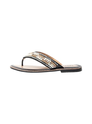 usha FESTIVAL Damen Sandalen Mit Perlenstickerei in Schwarz