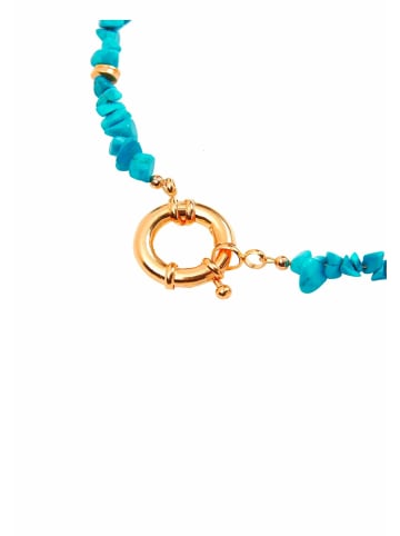 Gemshine Kette ohne Anhänger TÜRKIS in gold coloured