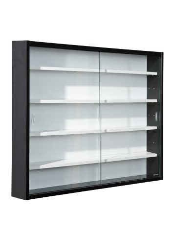 ebuy24 Vitrinenschrank Comit Schwarz 80 x 10 cm