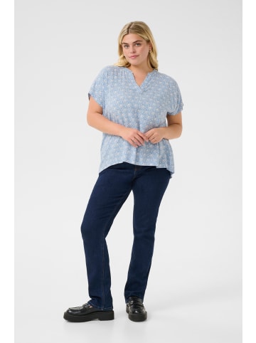 KAFFE curve Kurzarm-Bluse KCanny Regular fit in Blue/Moonstruck Print