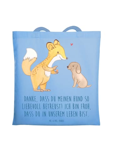 Mr. & Mrs. Panda Strandtasche Danke Hundesitter mit Spruch in Sky Blue