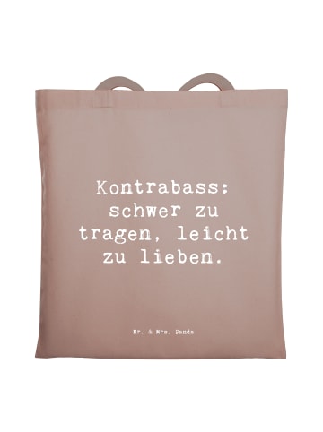 Mr. & Mrs. Panda Shopping Tasche Spruch Kontrabass Liebe mit Spruch in Braun Pastell
