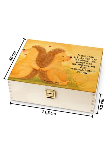 Mr. & Mrs. Panda Teebox Igel händchenhaltend Design mit Spruch in Weiß