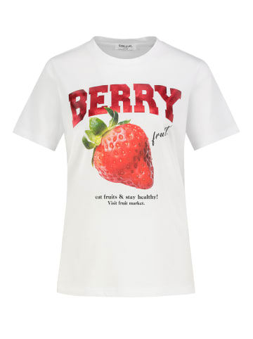 Sublevel Spruchprint Shirt Rundhals Kurzarm Regular Fit in Weiß-3