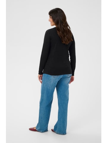 KAFFE curve Langarm-Shirt KCtinna Regular fit in Black Deep