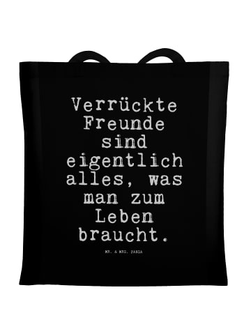 Mr. & Mrs. Panda Wiederverwendbare Tasche Verrückte Freunde sind... in Schwarz