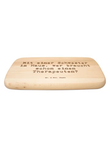 Mr. & Mrs. Panda Schneidebrett Holz Spruch Schwester Glück mit S... in Transparent